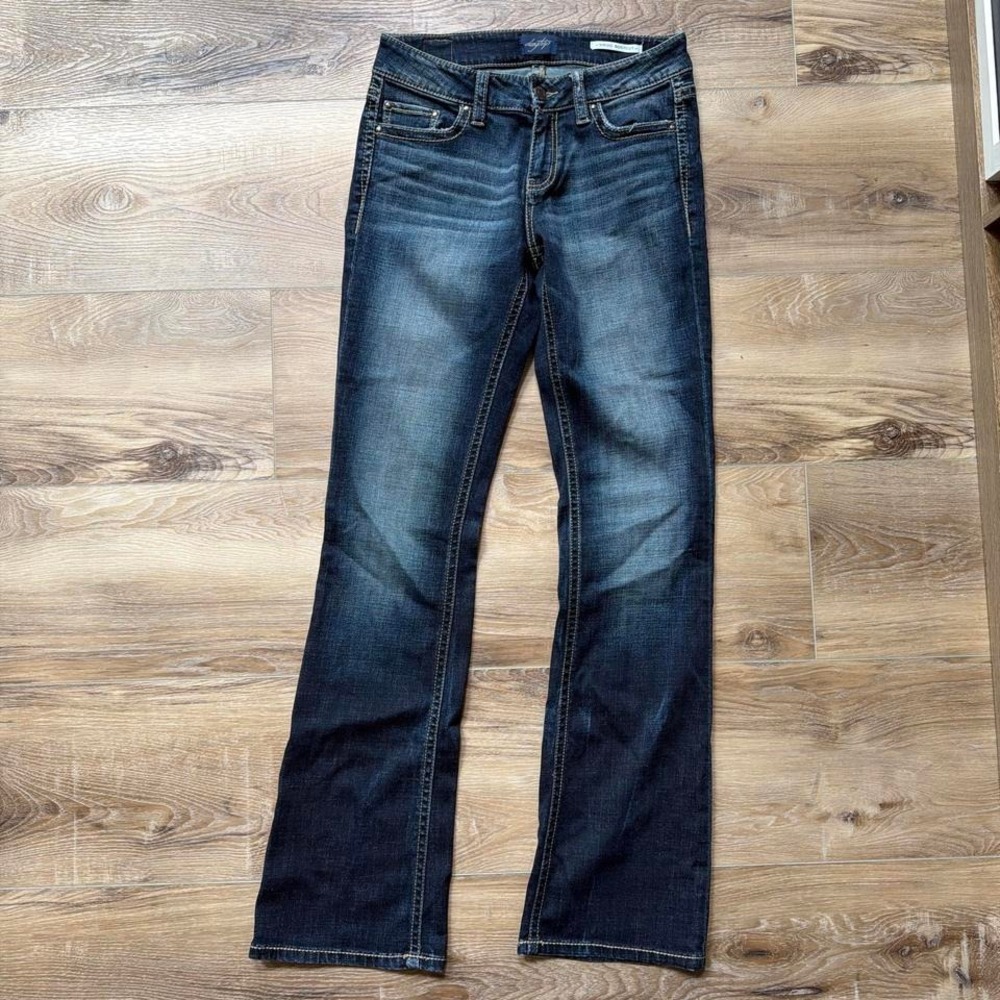 Daytrip Virgo Bootcut Jeans Buckle Women's 26 Long‎ Dark Wash Embellished